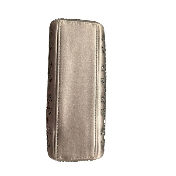 💎Satin Dior Mini Lady Dior Silver Beaded Gray Satin Small Handbag - Picture 5 of 10